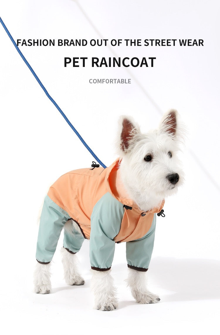 Color-Blocked Puppy Raincoat