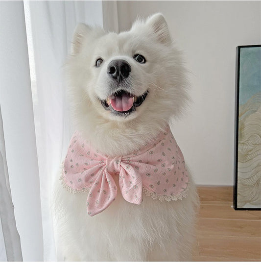 Doggy Charm School: Floral Bow Dog Bandana