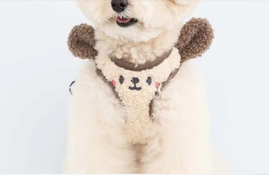 Plush dog harness